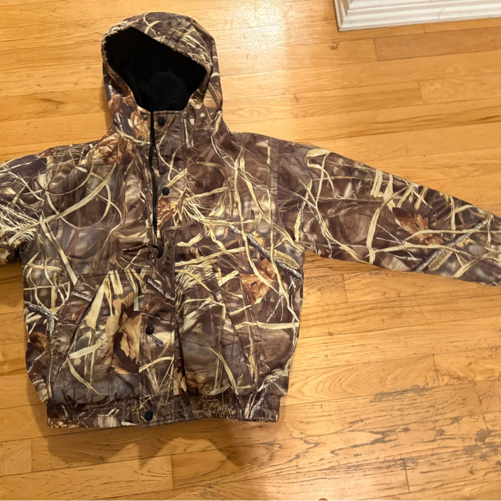 Kids Camouflage Hooded Jacket - Brown Camo: Guide Series XL - Picture 3 of 6